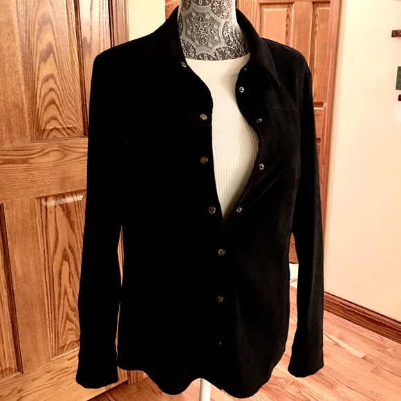 Black Suede Contrast stitching, Must Have In your Basics Closet - Picture 1 of 16